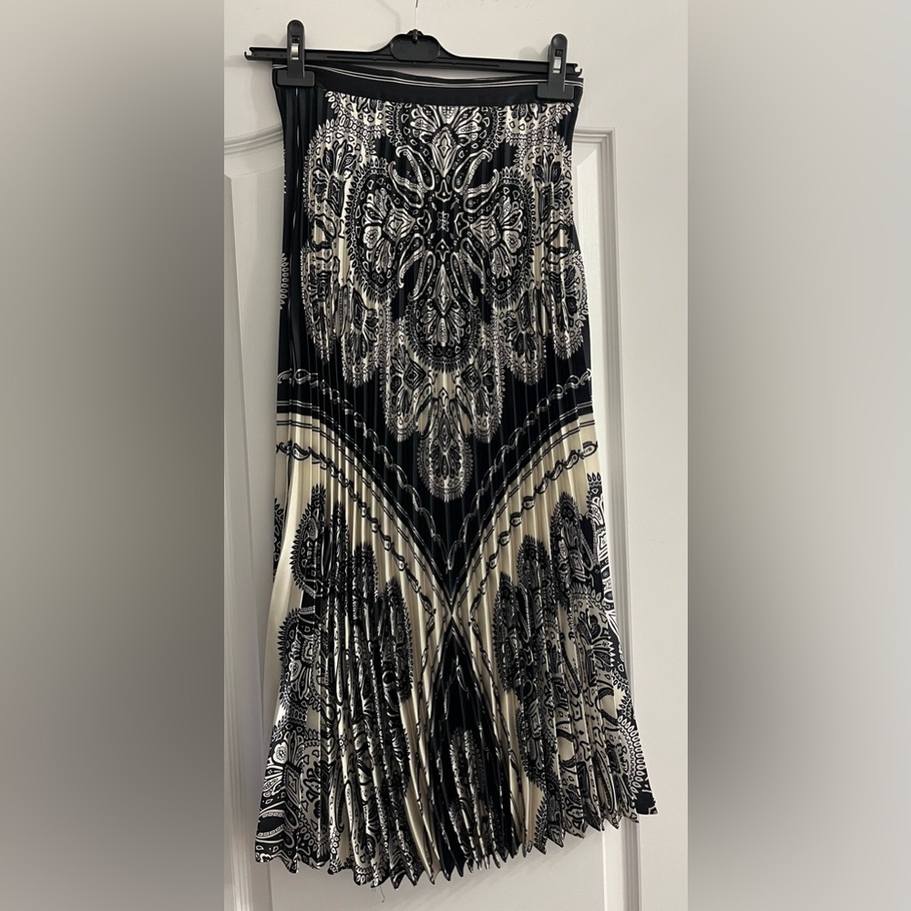 Sandro Paisley pleated midi skirt